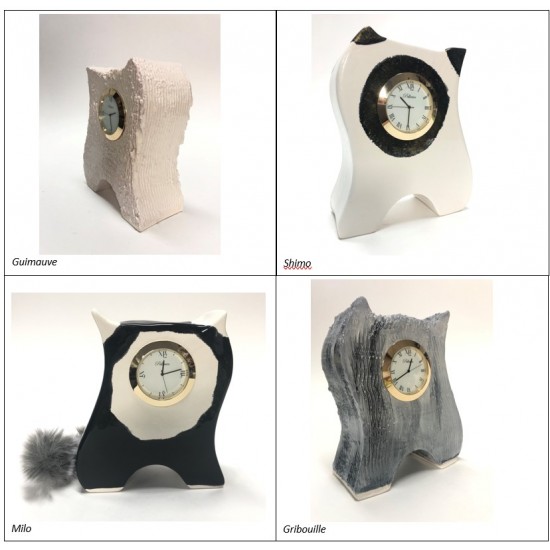 Horloges en céramique collection Les Chats